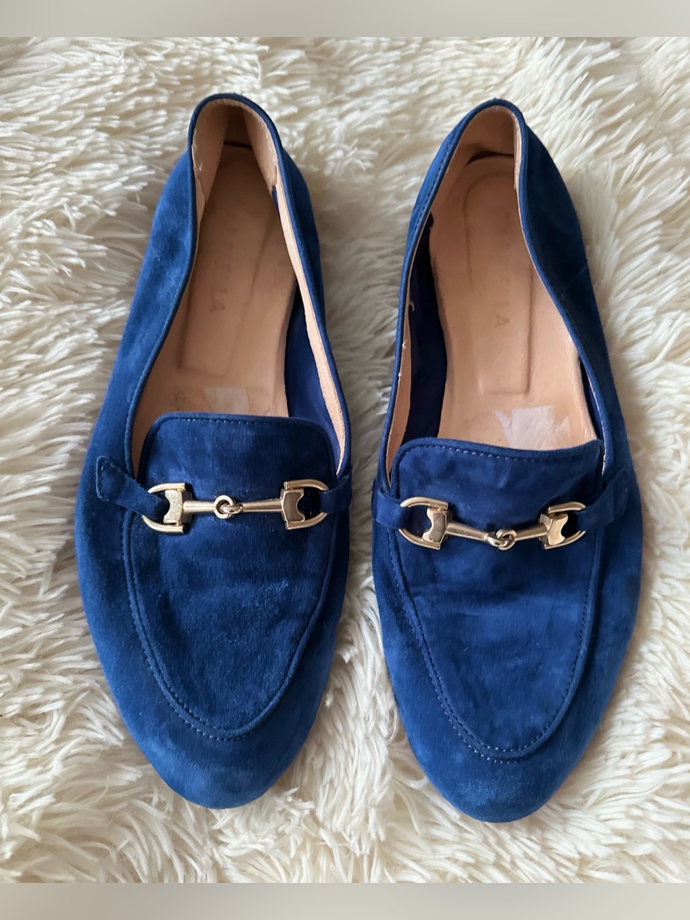 Blue Suede Horsebit Loafers - Women - Picture 9 of 10
